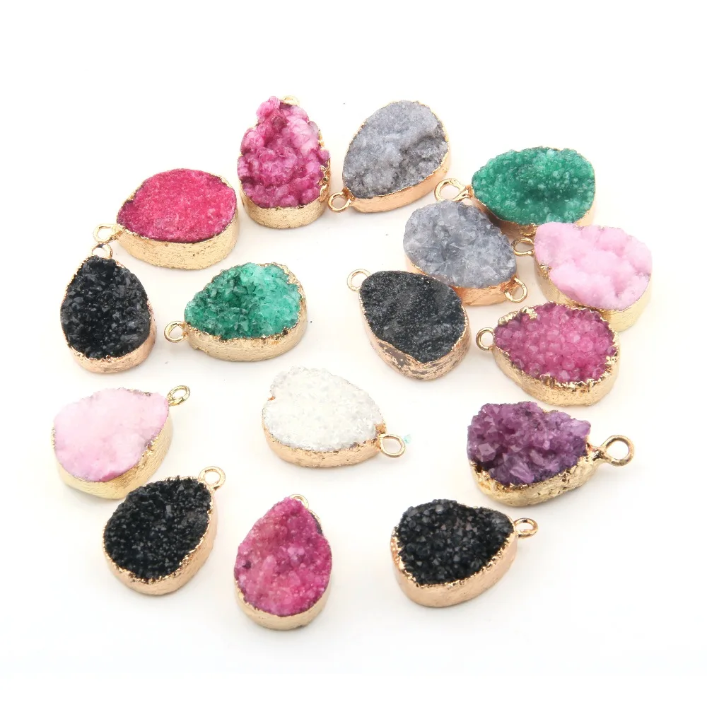 8 цветов в форме капли воды Кристалл натуральный камень кулон DIY для ожерелья или ювелирных изделий