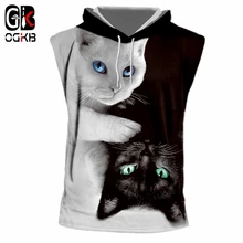 OGKB летняя Новинка, мужская майка без рукавов с круглым вырезом и капюшоном, топ с 3D принтом капель воды и бутылок, топы большого размера, тонкие