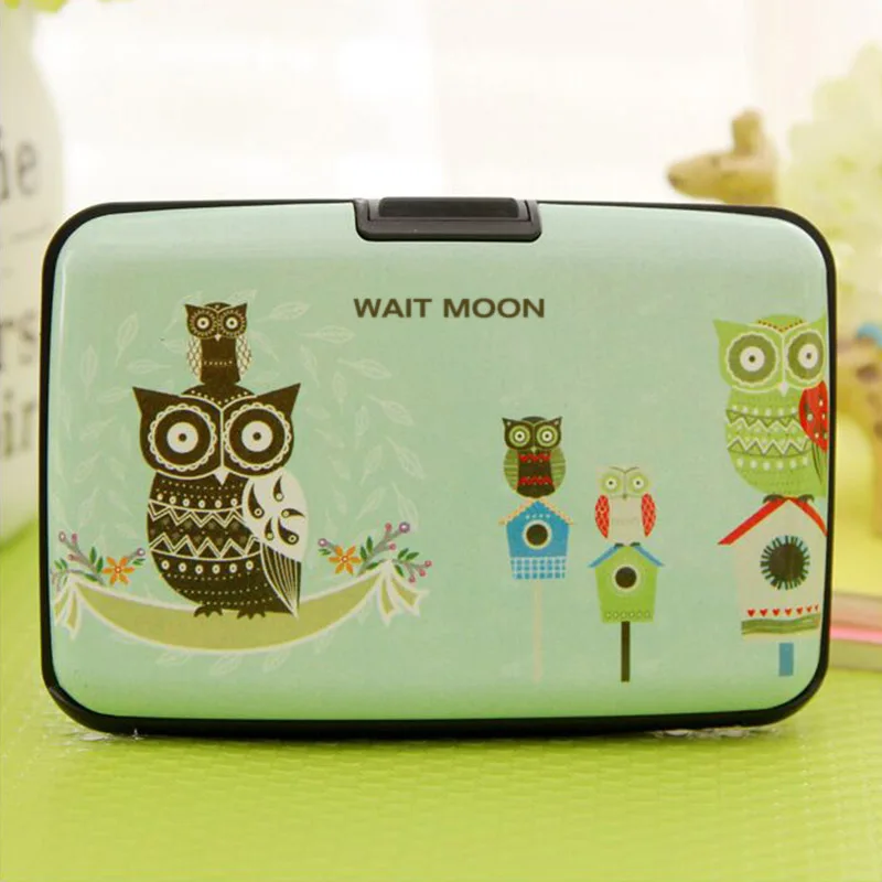 

Owl Print ID Card Holder Case Cute Cartoon Plastic Credit Card Cases Bus Card Bank Card Wallet Waterproof Box Pouch Porte Caerte