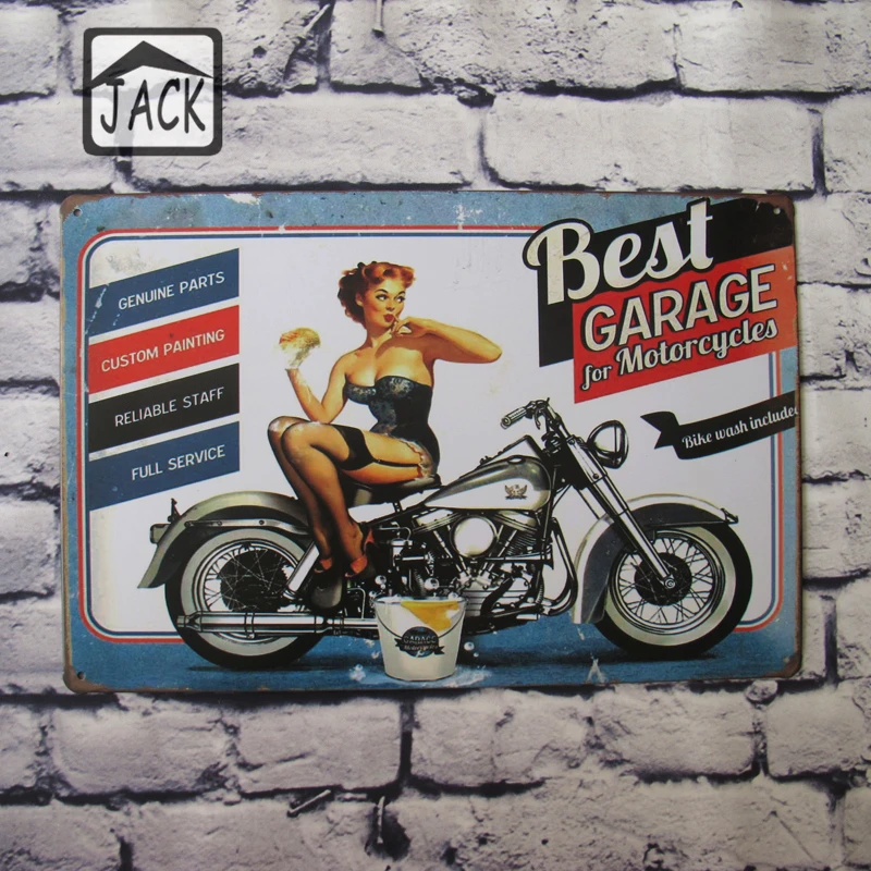 

Best Garage Motorcycle 20x30cm Retro Poster Metal Tin Signs Vintage Plaque Gallery Wall Painting Advertising Shop Bar Wall Decor
