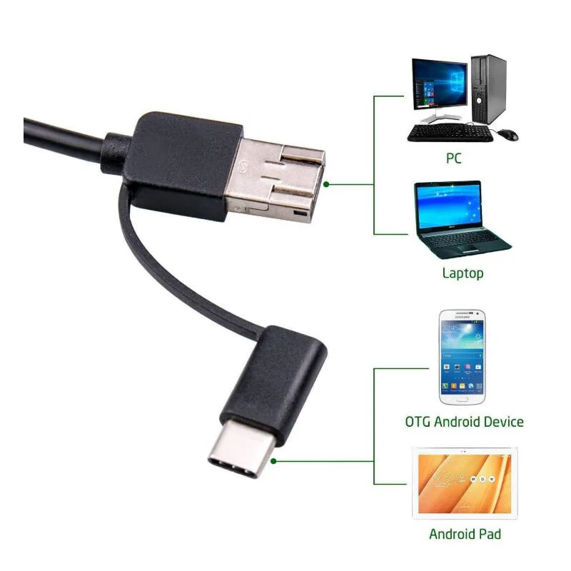 Эндоскопическая камера 3 в 1 7 мм USB 10 м|Бороскопы| |