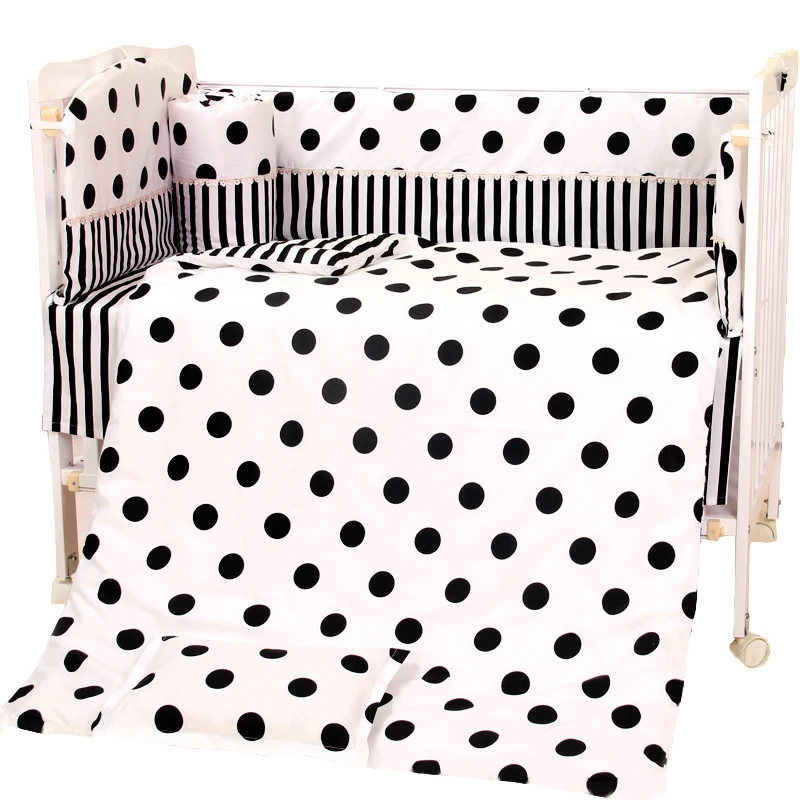 

7 Pcs/Sets Baby Bedding Sets Cotton Cartoon Flamingo Washable Bumpers Boy Girl Quilt Cover Crib Sheets Pillowcase Baby Bedding