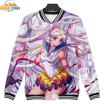 

Sailor Moon Kawaii NEW 3D print Japan Anime girl Baseball uniform Men/Women Casual Harajuku Baseball Jackets clothes