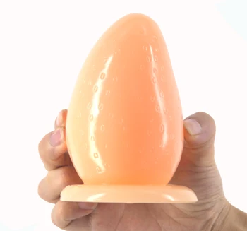 FAAK Strawberry anal plug anus stuffed stopper big butt plug with suction cup rough surface sex toys women man anal expansion 6