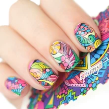 44 шт./лот цветы нейл-арта Стикеры украшения маникюрные Типсы Полное покрытие для ногтей, наклейки переводятся при помощи воды комплект SABLE2535-2578