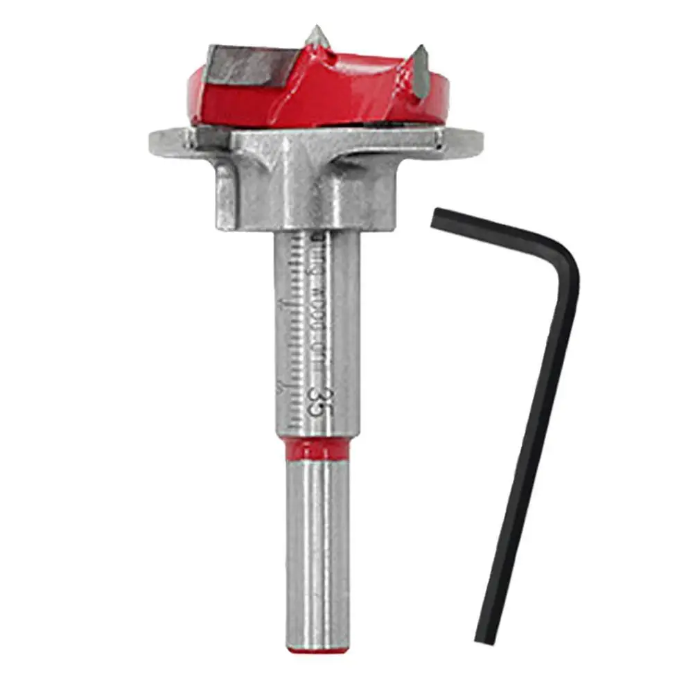 

Drill Bit Set Spotting Hinge Open Hole Cutter + Hex Wrench For Woodworking Tool