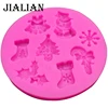 Snowman snowflakes Christmas tree stockings bells chocolate Party cake decorating tools DIY fondant silicone mold Gumpaste T0130 ► Photo 3/4