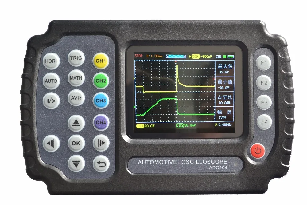 JINHAN ADO104 автомобильный осциллограф, портативный цифровой осциллограф и цифровой мультиметр, осциллограф для ремонта автомобиля