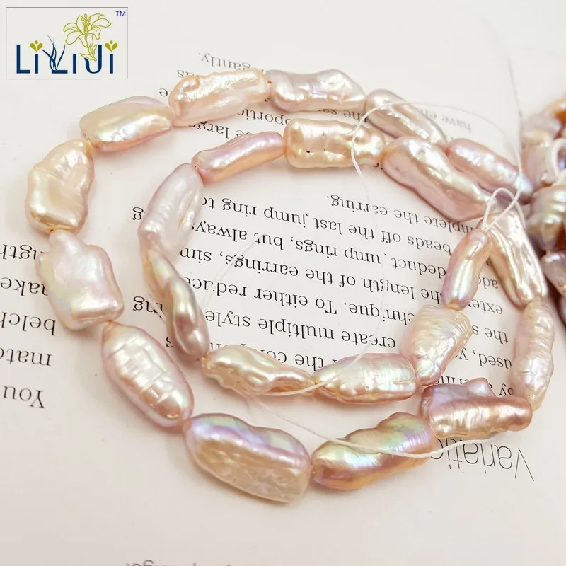 Lii Ji натуральный 3 вида цветов Выберите пресноводный жемчуг бусины 8x16-10x18mm неправильной формы для DIY браслет цепочки и ожерелья около 37 см