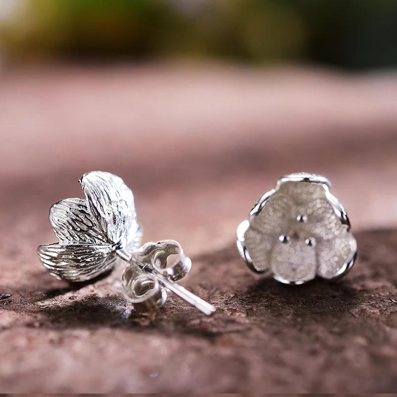 Lotus Fun реальные 925 Серебро Природный ручной Fine Jewelry 3D цветок моды серьги для женщин brincos