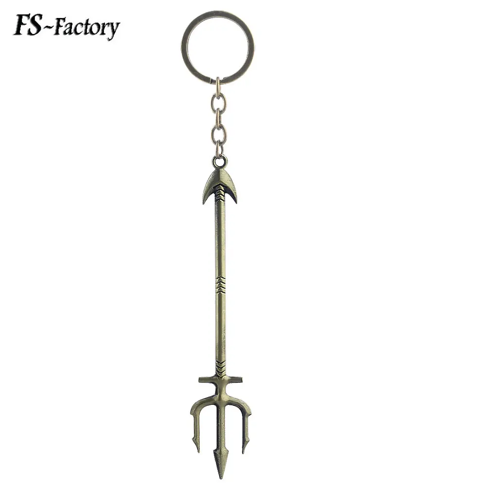 

Movie Aquaman Trident of Neptune Keychain Arthur Curry Weapon Model Key Chain Chaveiro for Men Car Keyring Choker Jewelry