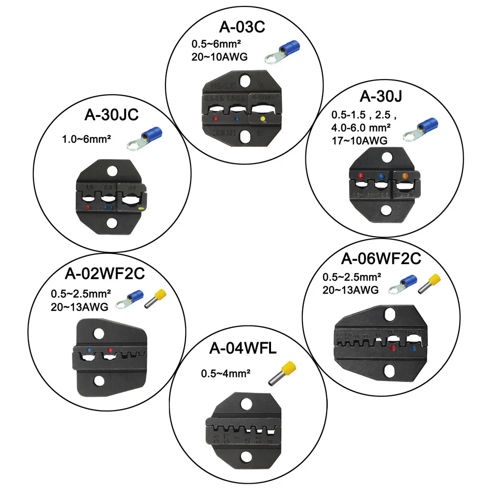 A03C A30J A30JC A06WF2C A02WFL A04WL штампы наборы для HS FSE обжимные плоскогубцы EM-6B1 EM-6B2 AM-10 машина один комплект модули челюсти