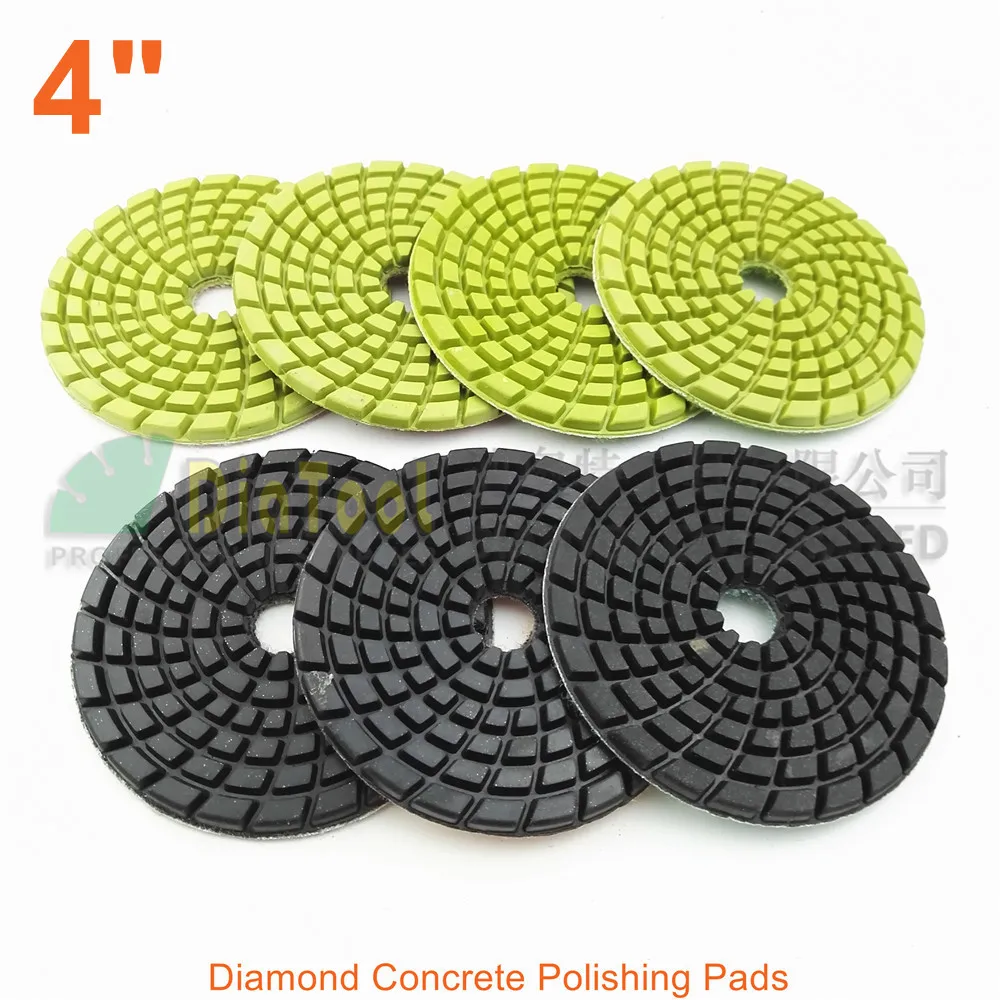 SHDIATOOL 9pcs 4inch Diamond resin bond concrete polishing pads #400 Renew Sanding discs