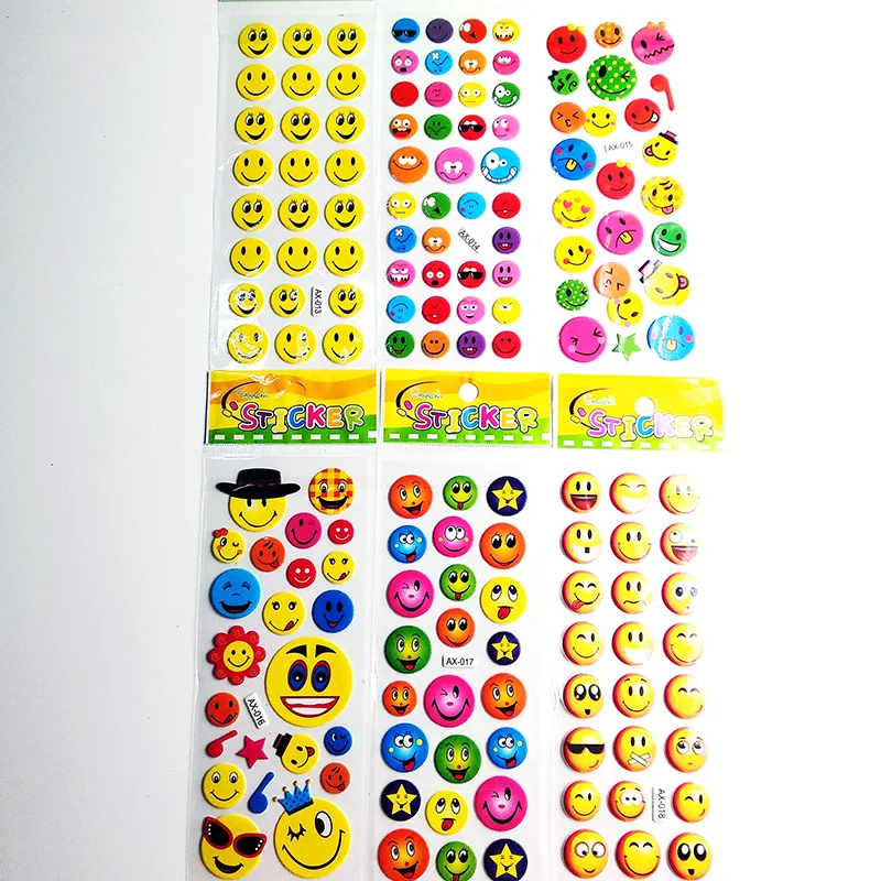 

10Pcs Stickers Scrapbooking Stationery Kawaii Smiley Face 3D Flower Bubble Sticker Diary Decoration School Supplies