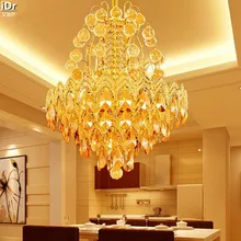 Gold round crystal lamp personalized meal minimalist bedroom lamp restaurant lights study lamps  Ceiling Lights OLU-0008