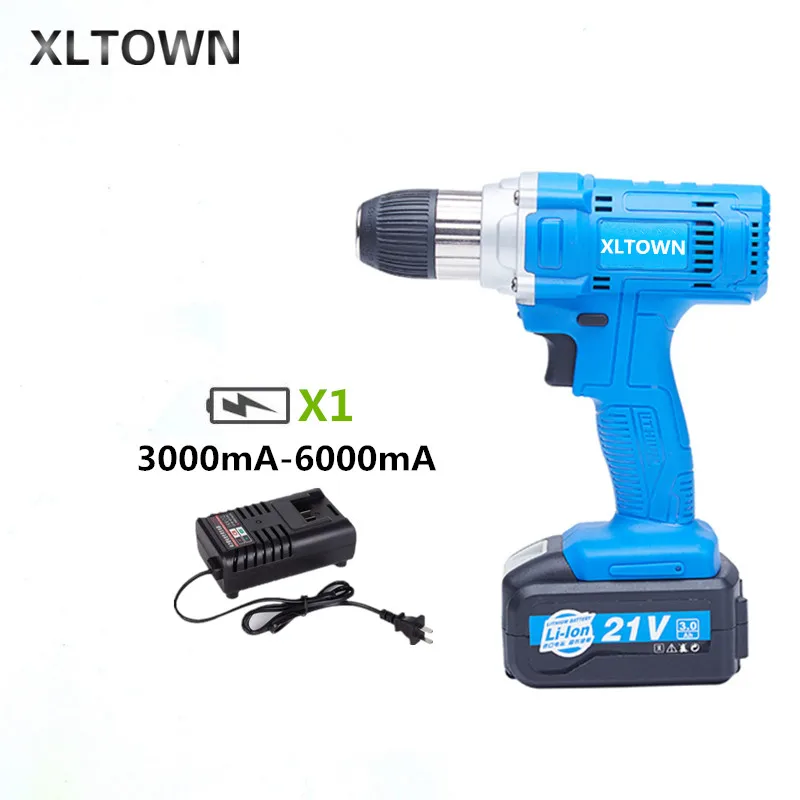 

Xltown the new 21v Hand drill rechargeable lithium battery variable speed electric screwdrivers household power tools drill bits