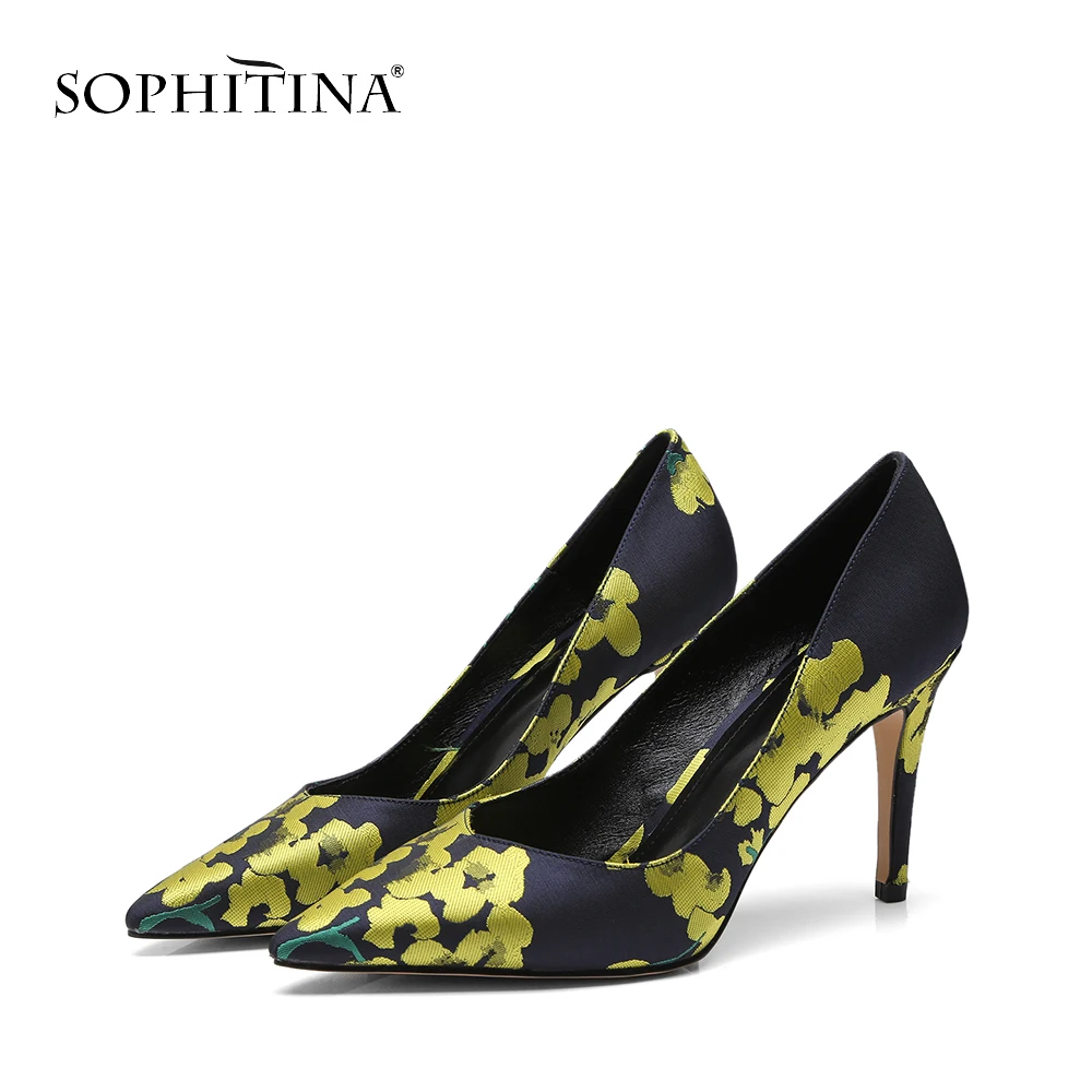 SOPHITINA/Новинка 2019 года классические элегантные туфли на высоком каблуке с острым