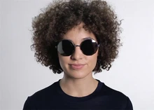 Luxury Sunglasses Brand Designer veruschka navyblue Celebrity Hand Made Mirror 12 Polygon Sunglasses Women men Sun Glasses