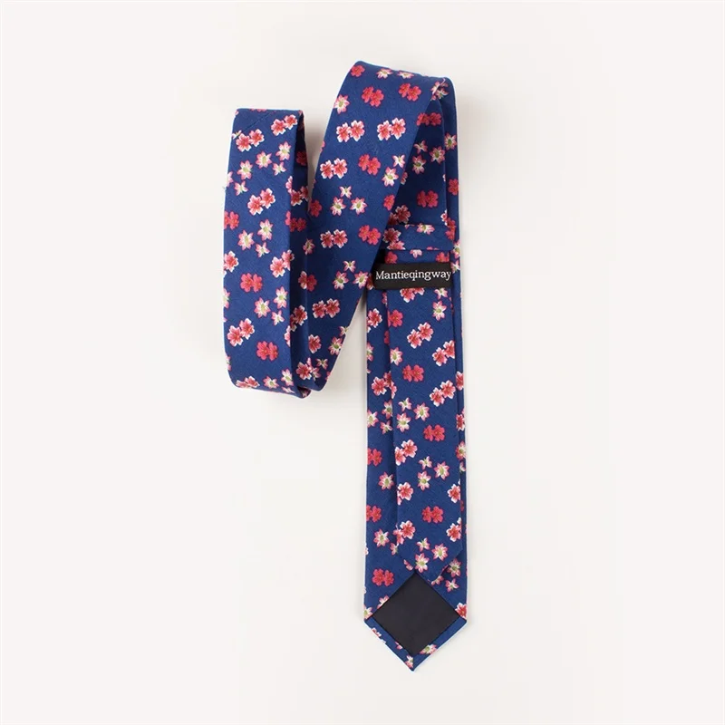 Mantieqingway 6 см галстуки для мужчин хлопок Цветочный галстук для свадебной вечеринки Corbatas модные повседневные печатные Галстуки