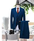 2018 New Arrival Custom made BLUE Tailcoat Men Suit Set Slim Wedding Suits Mens Groom Tuxedos(jacket+Pants+vest tie)high quality 2018 New Arrival Custom made BLUE Tailcoat Men Suit Set Slim Wedding Suits Mens Groom Tuxedos(jacket+Pants+vest tie)high quality