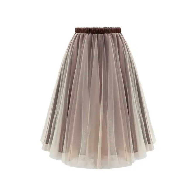 Skirts Womens 2015 Spring Summer Delicate Brown Knee Length Adult Tulle