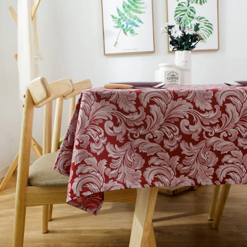  UFRIDAY Modern Christmas Tablecloth Waterproof Thick Table Cloth Red Jacquard Wedding Table Cover H