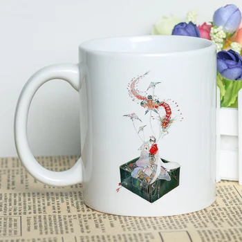 

Cool Design Coffee Cup Fairy Print Chinese Stylish Artwork Ceramic Mug 11oz Porcelain Tea Mug 330ml Gift for Xmas 2018