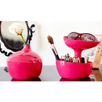 

Multi-Function Desktop Dual Use Makeup Storage Box with Double Layer Comestic Makeup Brushes Nail Polish Small Items Organizer