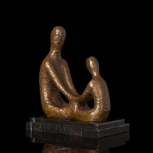 Atlie bronzesmodern Книги по искусству Скульптура Бронзовая статуя Аннотация родительской любви антикварные статуэтки Studio украшения подарки отец и сын