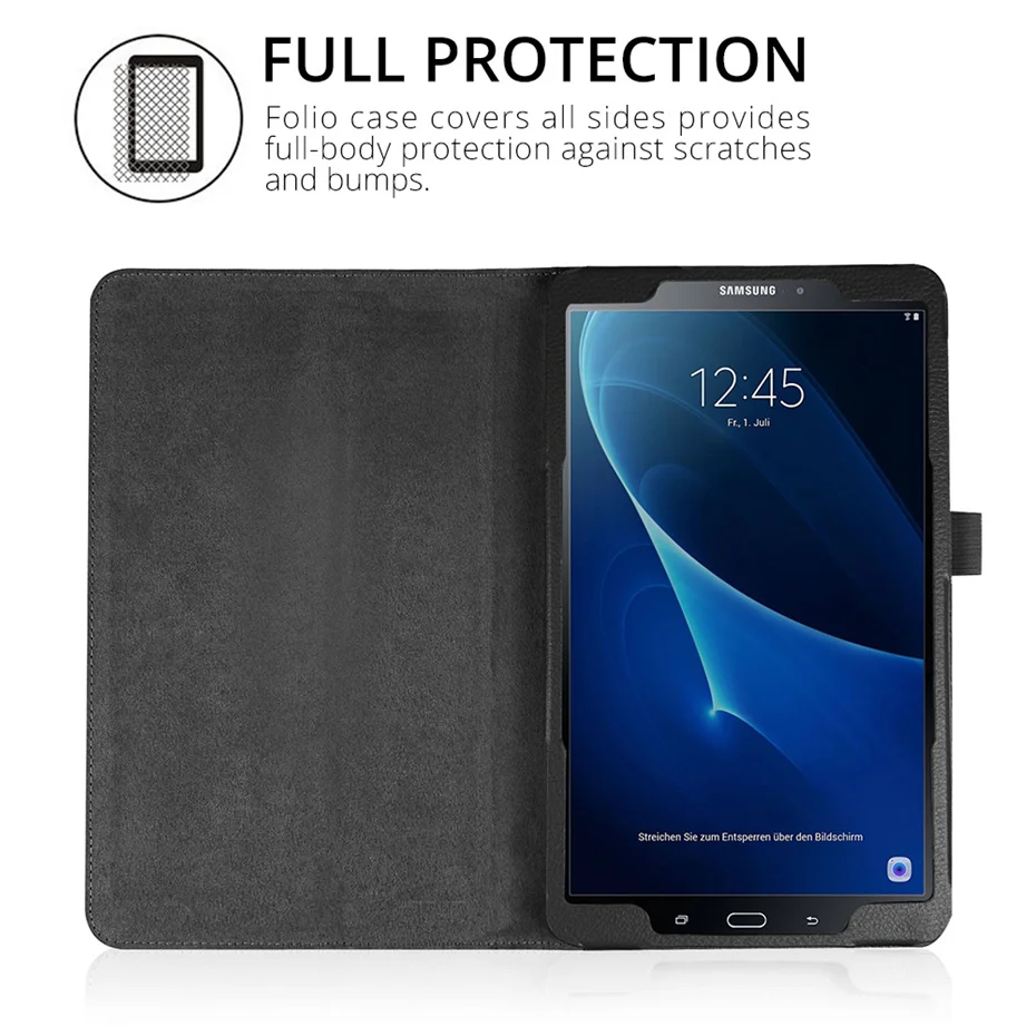 Чехол для Samsung Galaxy Tab A A6 10,1 2016 T580 T585 SM-T580 SM-T585 принципиально случаях защитный чехол-подставка из искусственной кожи + защита экрана