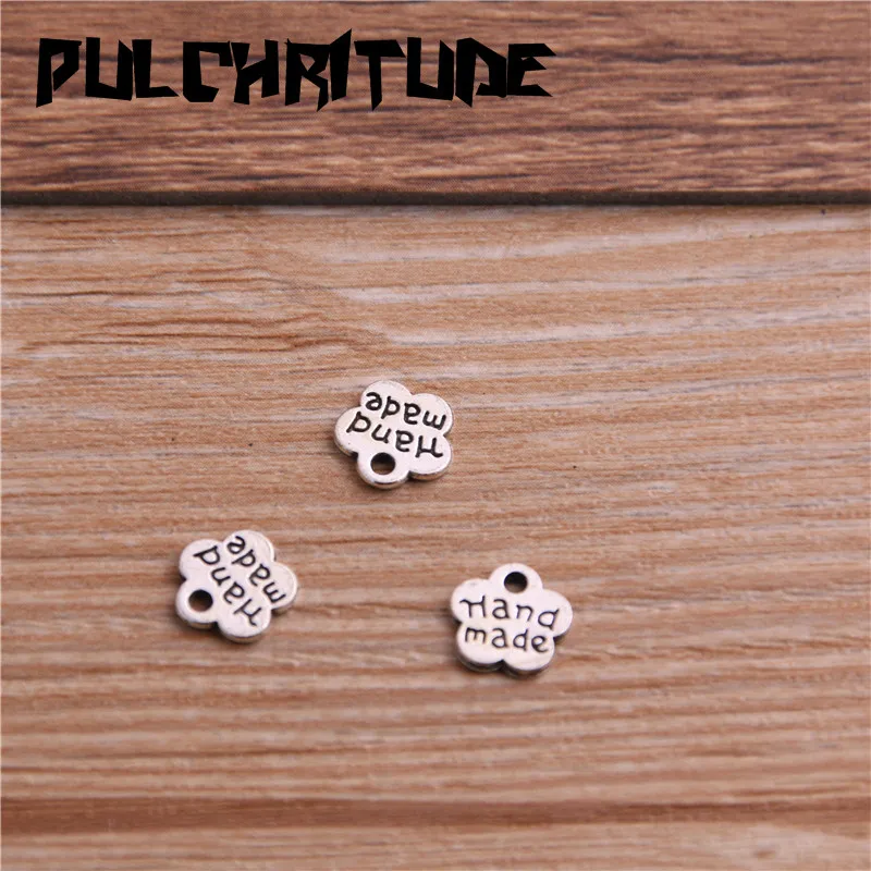 100 sztuk 8*8mm stop metali dwa kolor dwie litery Florets Charms zawieszki do tworzenia biżuterii DIY Handmade Craft