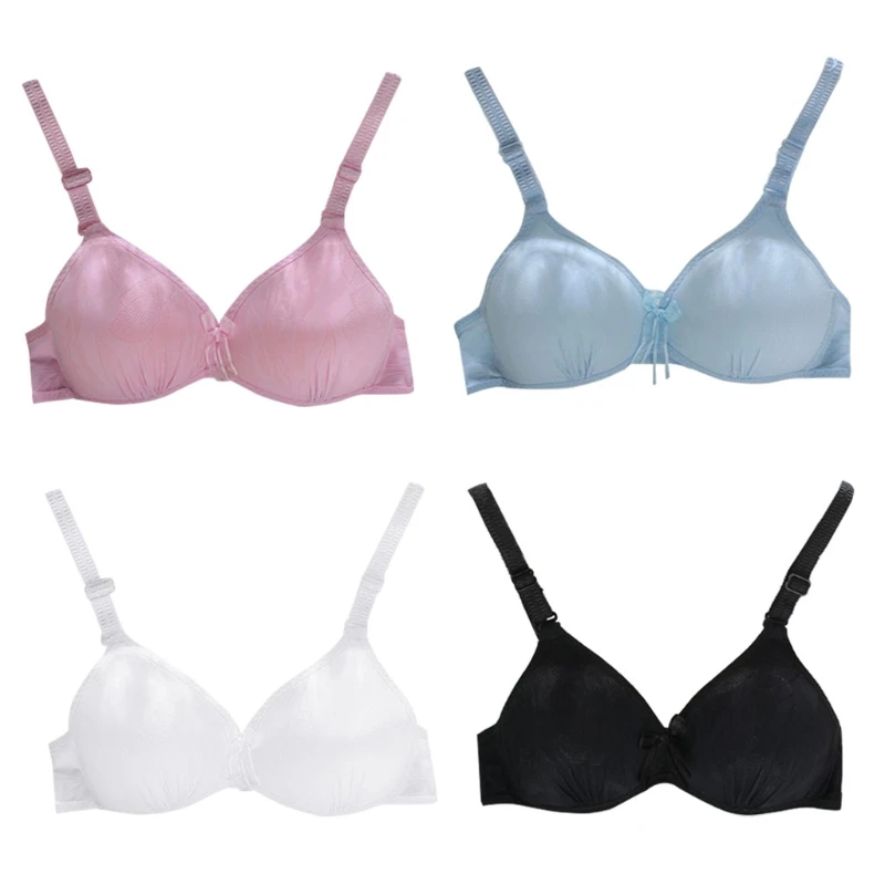 Adolescente mignon nœud papillon sous-vêtements puberté étudiant coton soutien-gorge fil gratuit plissé nouveau 2018 -M18