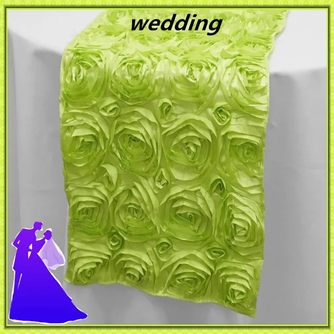 New style rosette satin table runner banquet cheap for sale free