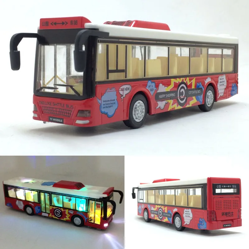 

Alloy Sightseeing Bus Model 1/32 Trolley Bus Alloy Diecast Tram Bus Vehicles Car Toy With Light Sound Kids Toys
