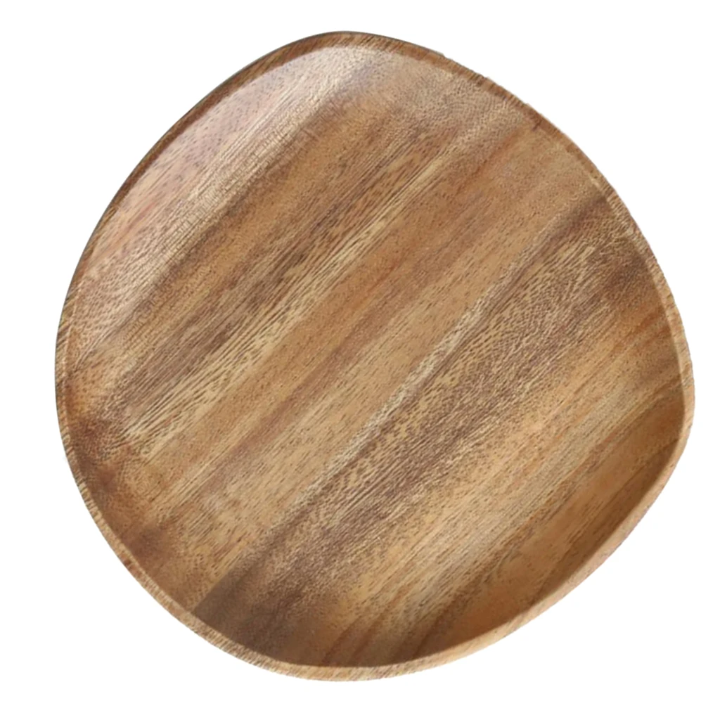 2pcs Wood Serving Tray Tea Food Server Dishes Plates Home Hotel Wooden Tray for Kitchen Dining Bar