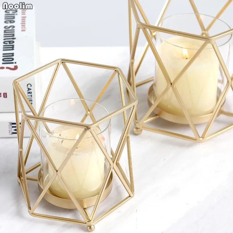 Подсвечник Nordic Light Роскошные простые золотые Железный Держатель свеч для романтического ужина при свечах Свадебная вечеринка настольные украшения