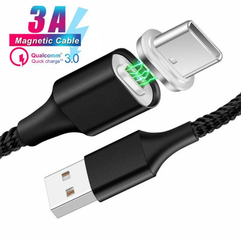 

Magnetic Type-C USB Cable 3A Phone Magnet Cable Quick Charger For Samsung Galaxy S9 S8 Plus Huawei USB Type C Fast Charging Wire