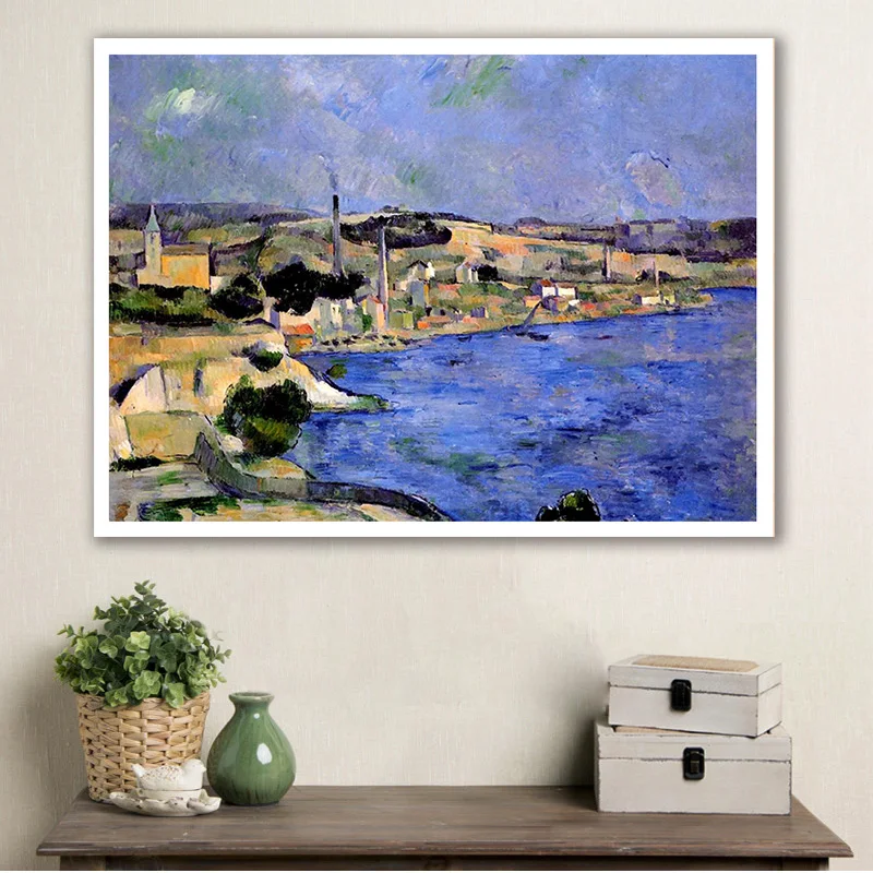 

diy painting by numbers Paul Cezanne The Bay of L'estaque and Saint Henri living room decorative paint adult hand drawing