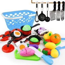 30Pcs DIY Cute Cutting Fruit Vegetable Pretend Play Toy Set Kitchen Food Cook Cosplay Girls Children