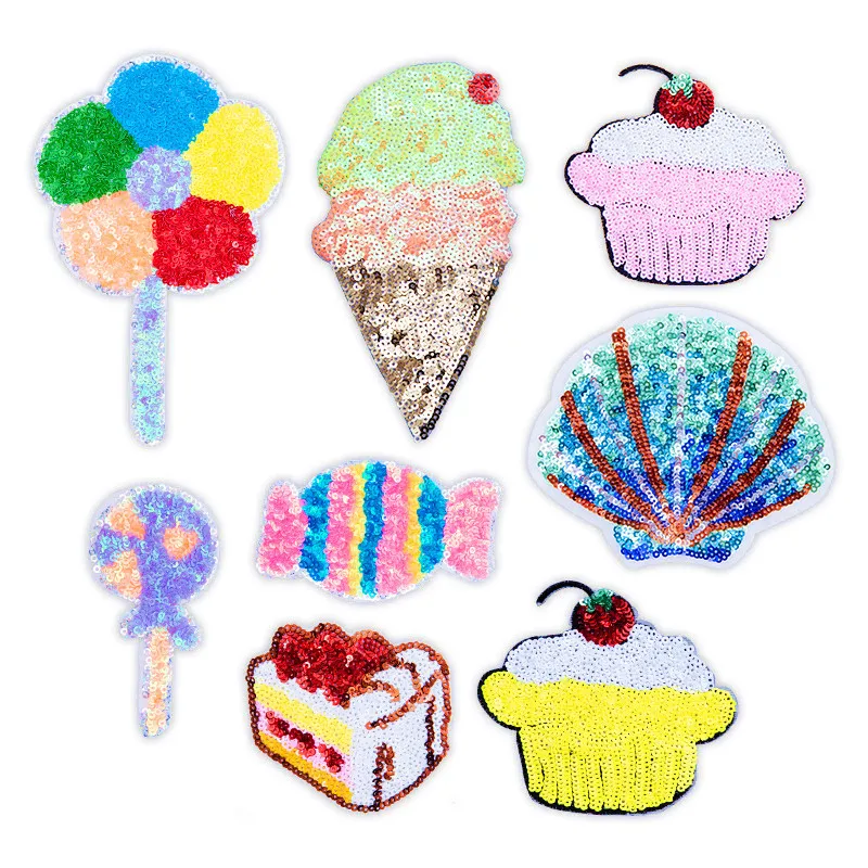 

8pcs Paillette Sequins Embroidered Patch Clothes Stickers Bag Sew Iron On Applique DIY Apparel Sewing Clothing DIY