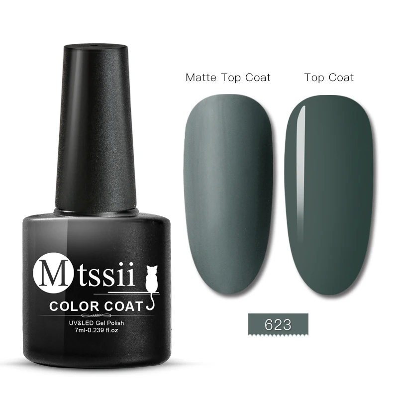 Mtssii 7ml Gel Nail Polish Matte Color Soak Off Matte Top Coat Nail Art Gel Varnish Manicure lacquer Semi Permanent Nail Gel - Color: FFW2326