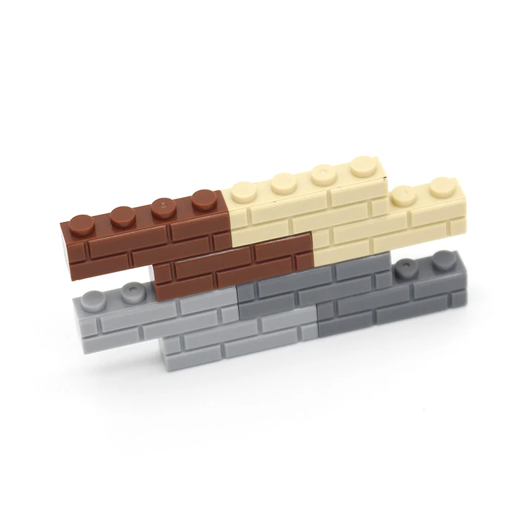 50Pcs Wall Brick 1x4 Compatible Accessory DIY Building Block Assemble Particles Brickset City Friend Toys 