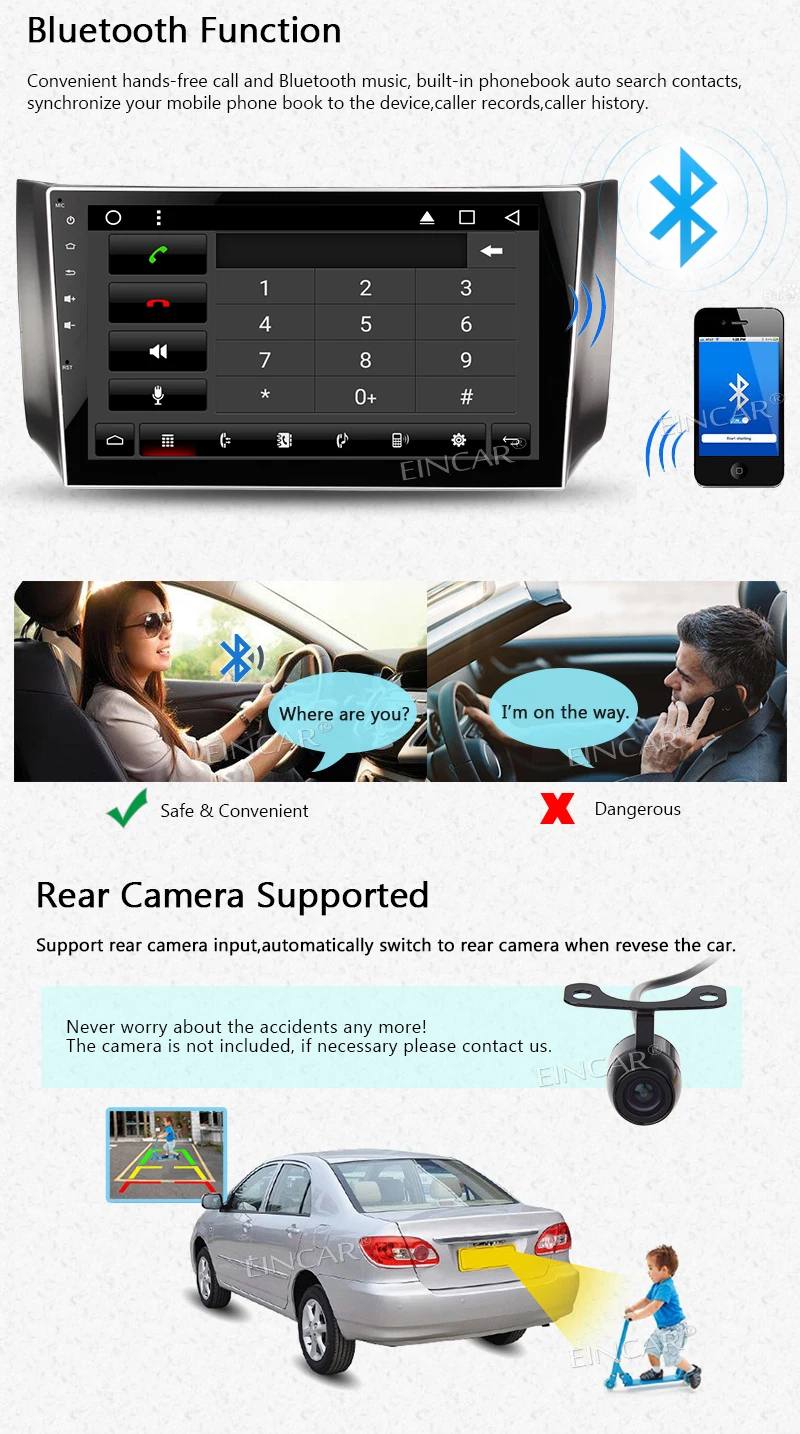 Sale Eincar 10.1 inch Android 7.1 Car Radio 2 Din Stereo with Autoradio for Nissan Support GPS BT 3G/4G WIFI CAM-IN OBD2 1080P DAB+ 8