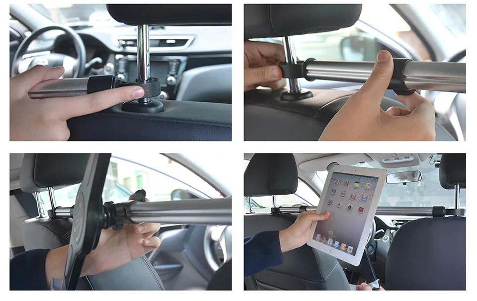 Cobao Универсальная металлическая алюминиевая подставка для планшета для iPad, автомобильный держатель на заднее сиденье, подголовник, держатель для планшета iPad air pro 9,5 9,7 12,9 13