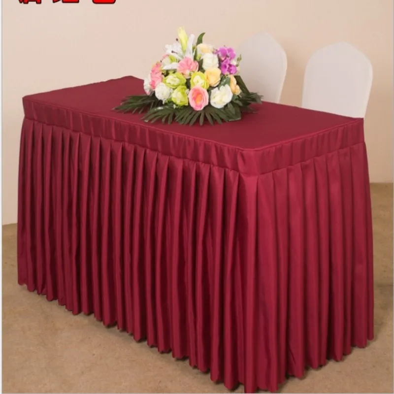 Marious Brand 5pcs polyester table skirt christmas banquet table skirt