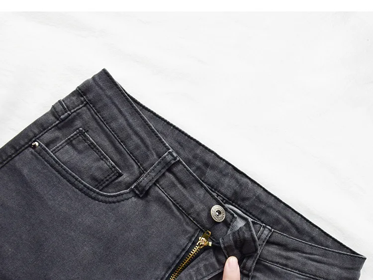 Высокое качество джинсы стретч Для женщин одежда весна и осень тонкие узкие ноги штаны плюс Размеры Высокая Талия ботильоны Длина брюки