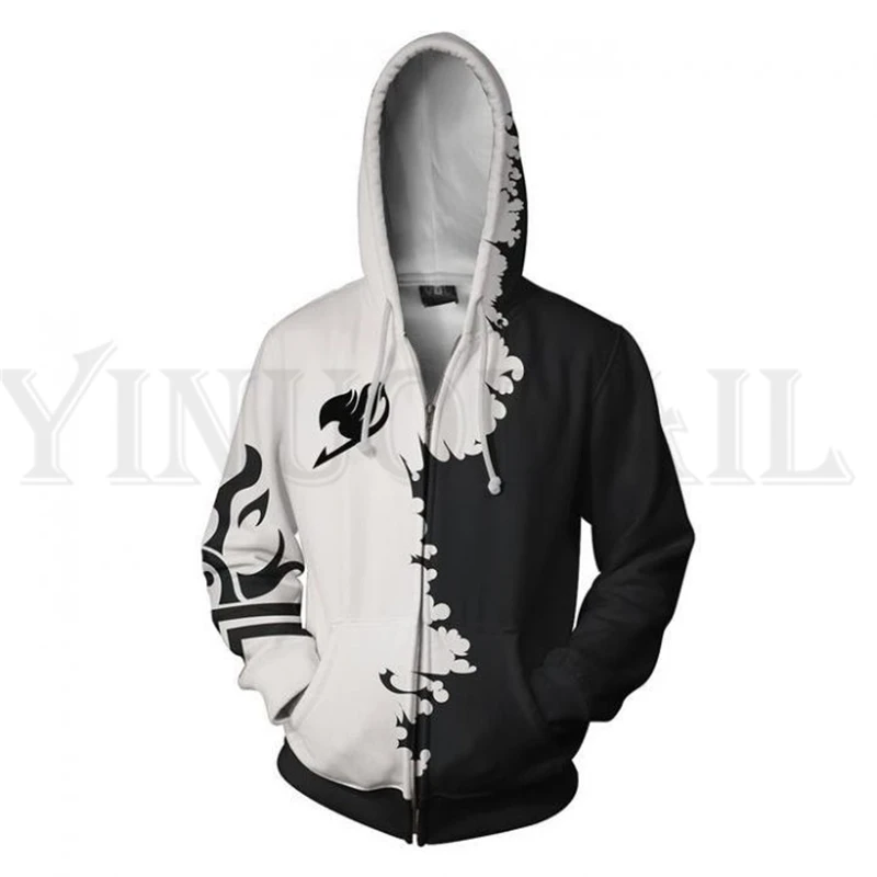

Anime Fairy Tail Sweatshirts Men and Women Zipper Hoodies Lucy 3d Print Hooded Jacket for Boys Heatblast Harajuku Streetwear