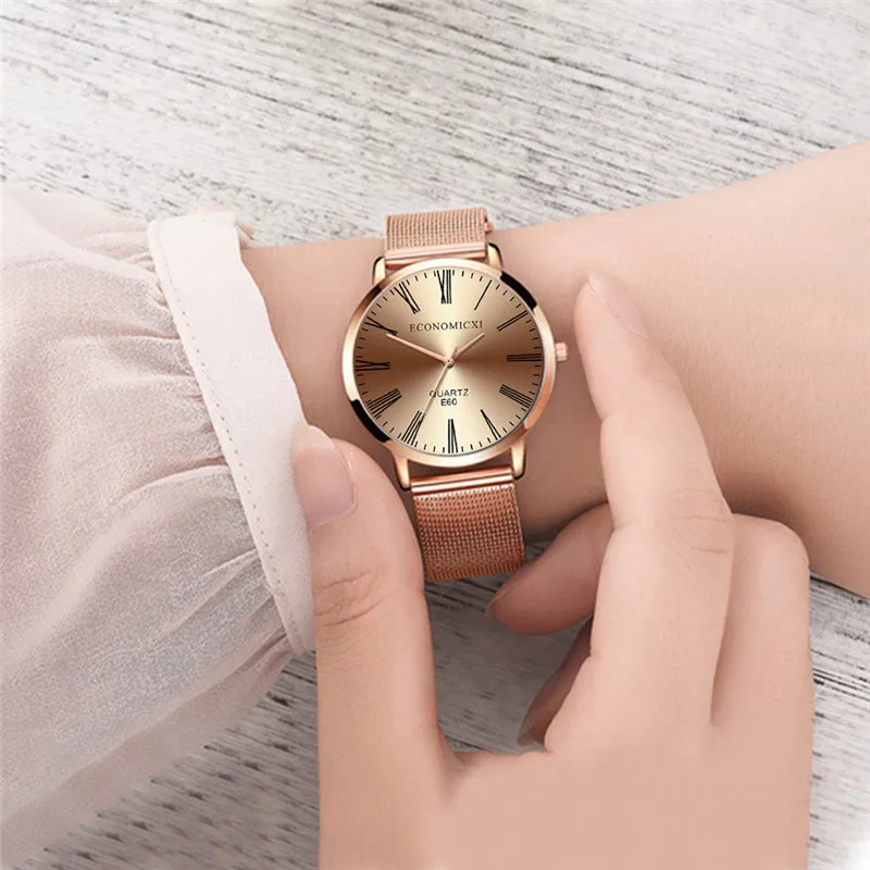 Модные Повседневные часы Женские Классические кварцевые наручные часы из нержавеющей стали часы-браслет Femme 2019 Reloj Mujer WD