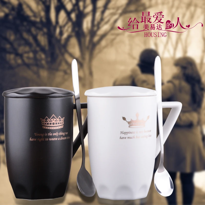 Творческий Посуда Кружки Керамические Кофе Молоко Вода Чай Кубок с Крышкой ложка