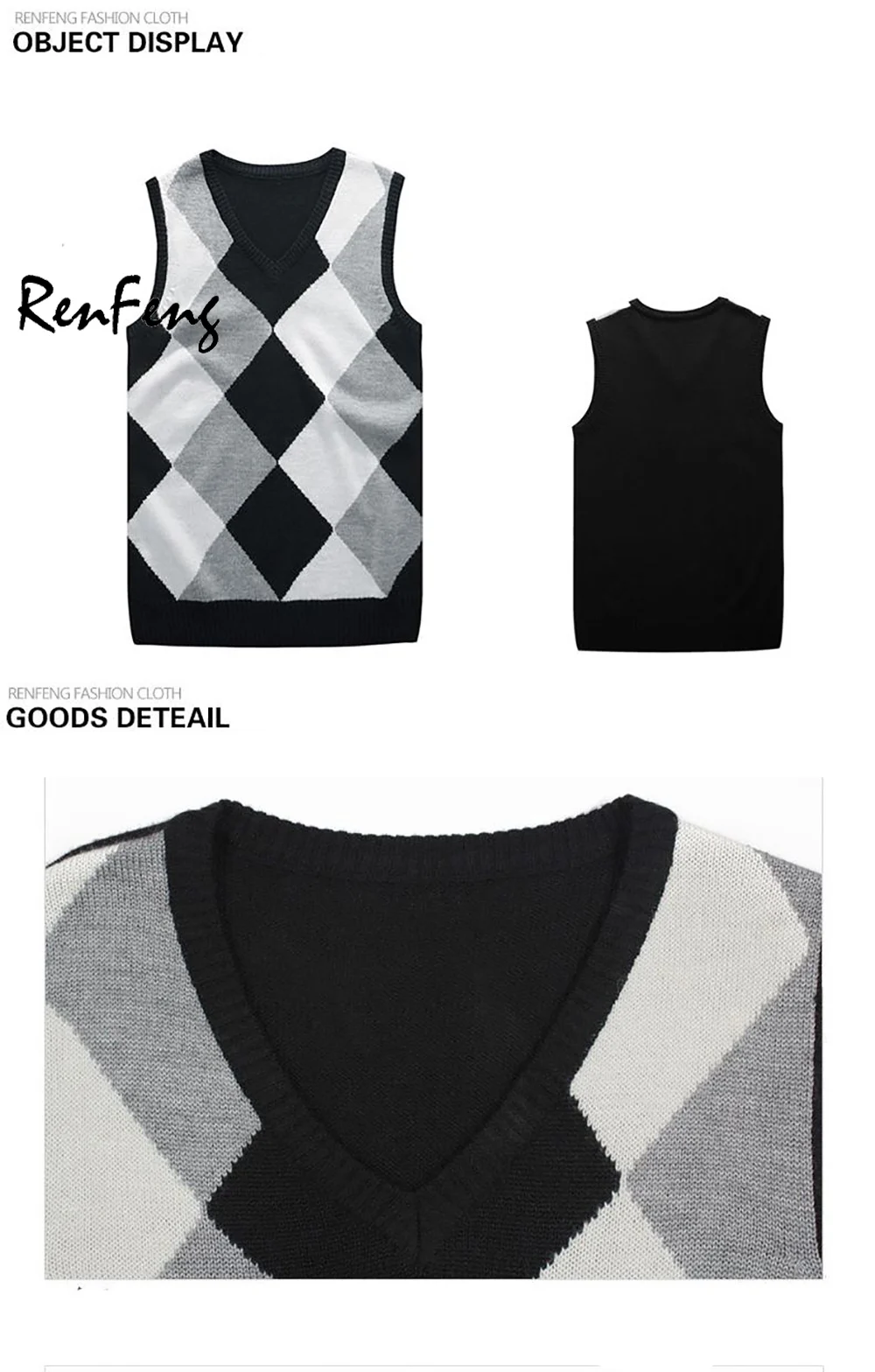 Brand Clothing Pullover Sweater Men Autumn V Neck Slim Wool Knit Vest Sweaters Sleeveless Men's Warm Sweater Cotton Casual vest (16)